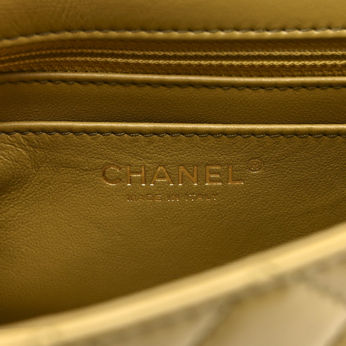 Aged Calfskin Quilted 2.55 Reissue 224 Flap  Khaki