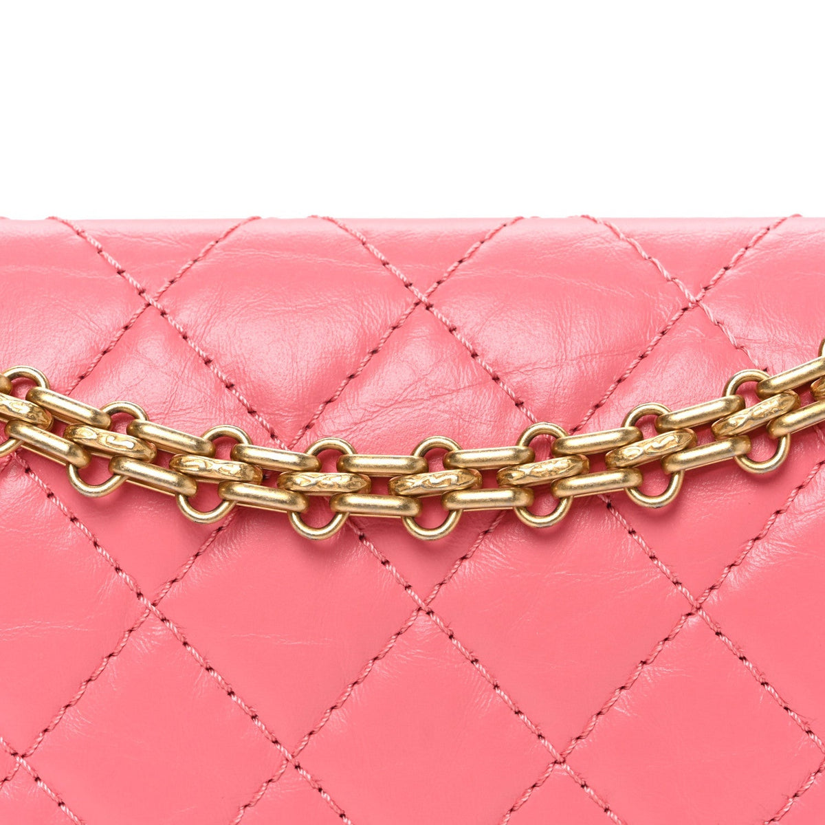 Aged Calfskin Quilted 2.55 Reissue Mini Flap Pink