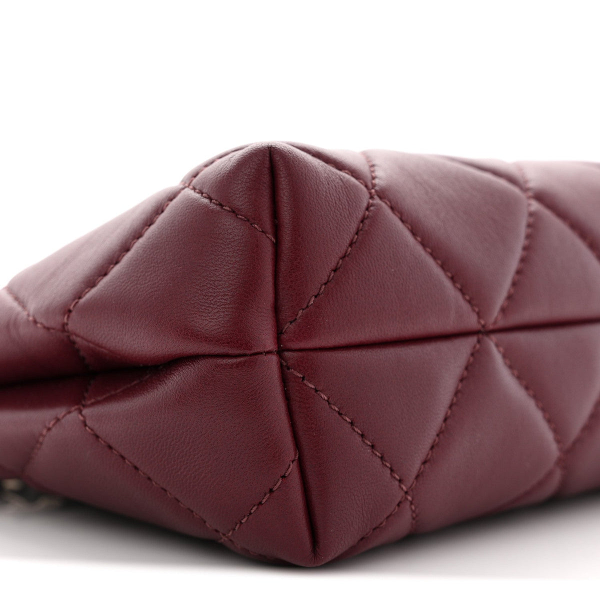 Lambskin Quilted Small Eyes On You Shopping Bag Dark Burgundy
