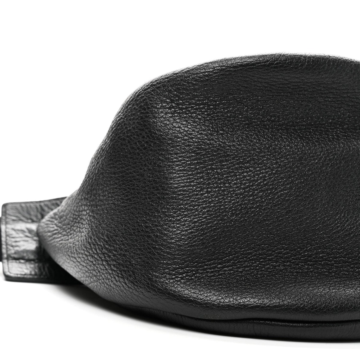 Grained Calfskin Large Slouchy Banana Bag Black