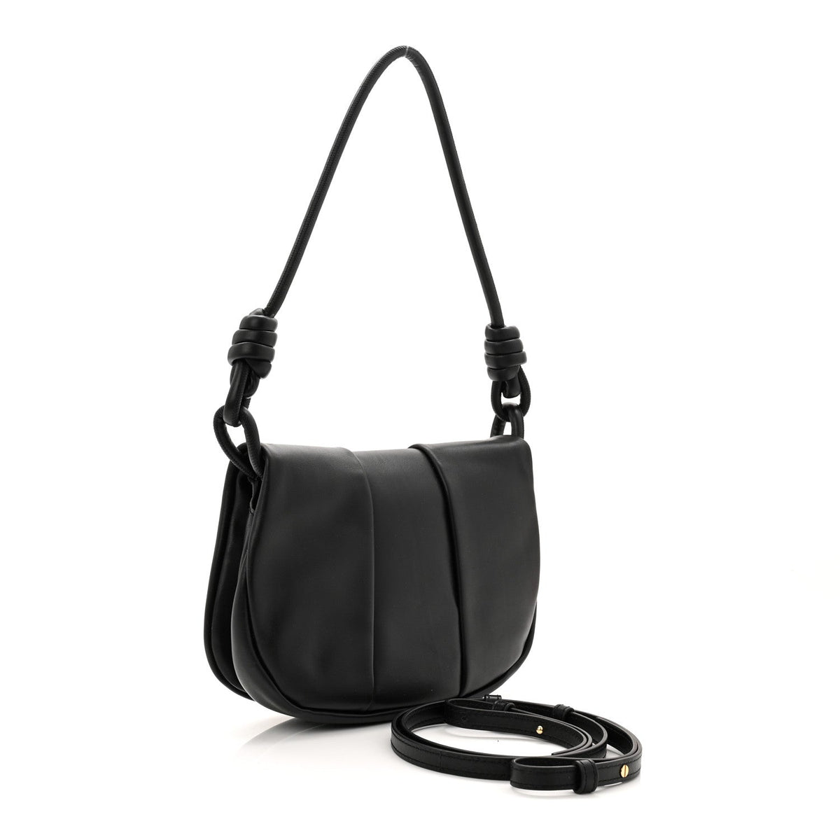 Shiny Nappa Calfskin Paseo Satchel Black