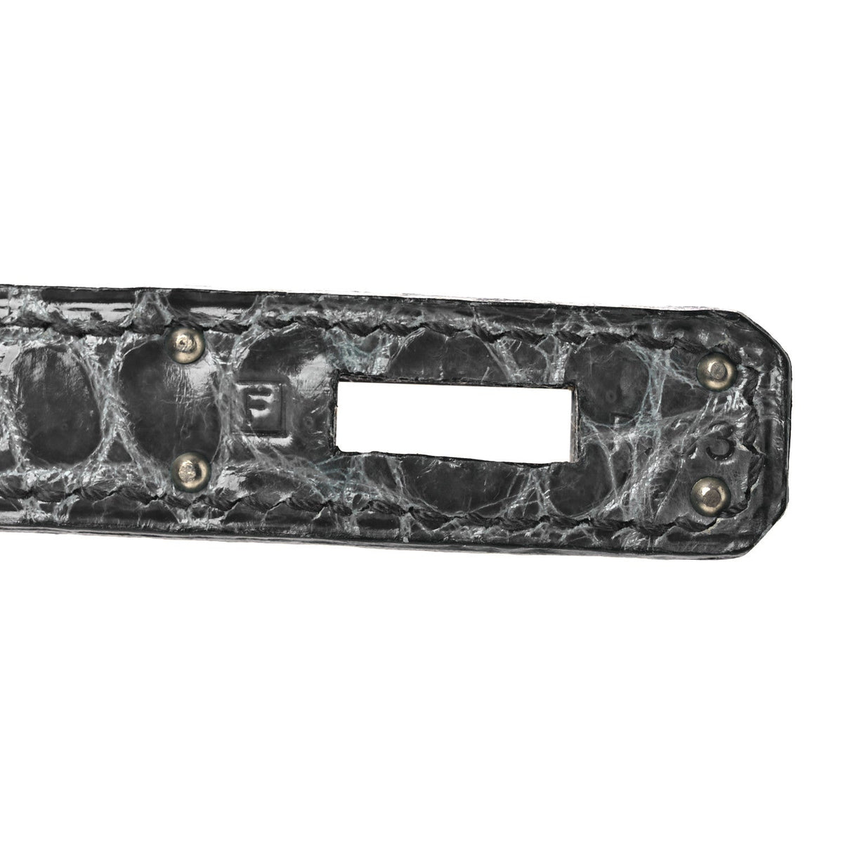 Shiny Niloticus Crocodile Kelly Elan Pochette Bleu Tempete