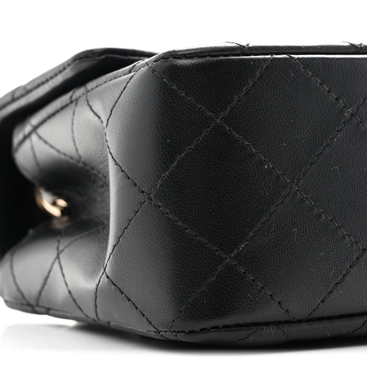 Lambskin Quilted Mini Rectangular Flap Black
