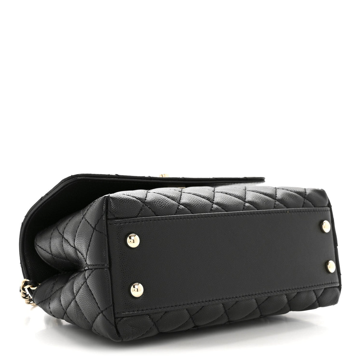 Caviar Quilted Mini Coco Handle Flap Black