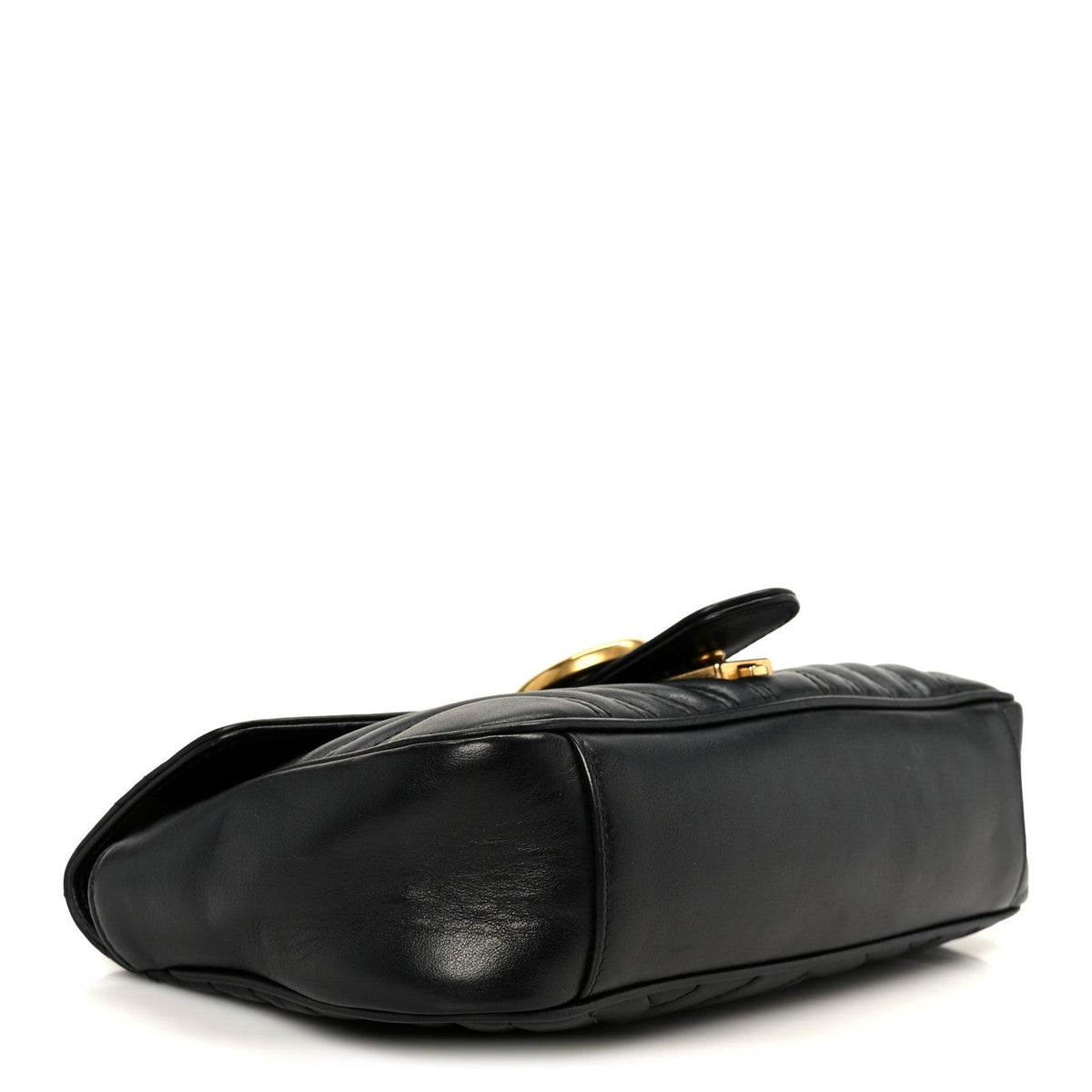 Calfskin Matelasse Small GG Marmont Shoulder Bag Black