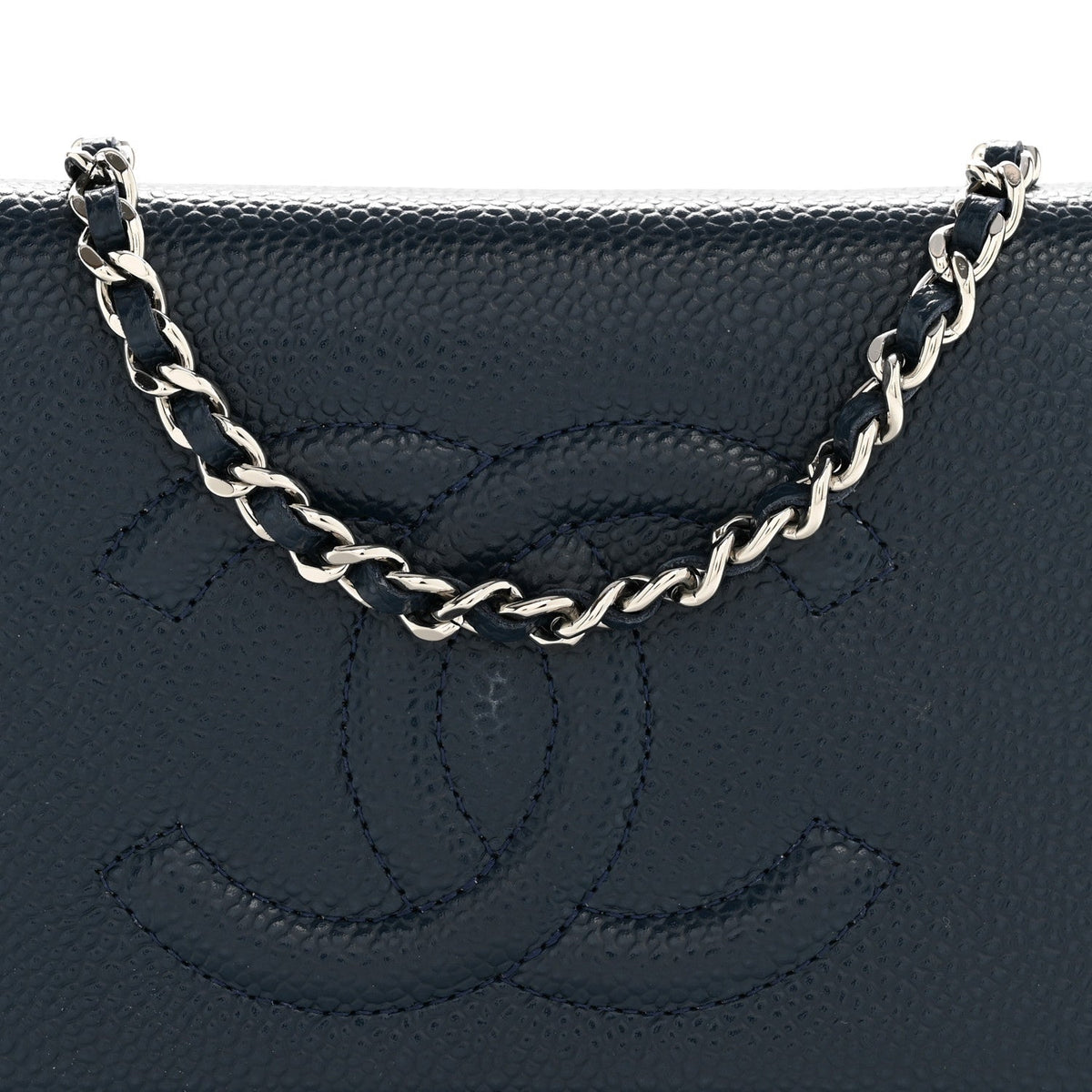 Caviar Timeless CC Wallet on Chain WOC Navy Blue
