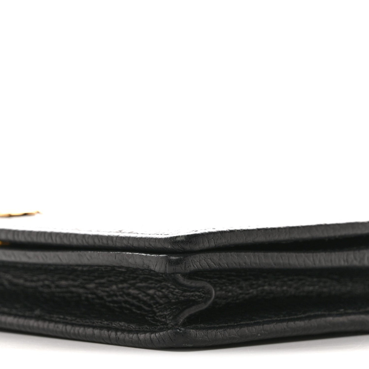 Dollar Calfskin Mini GG Marmont Chain Wallet Black