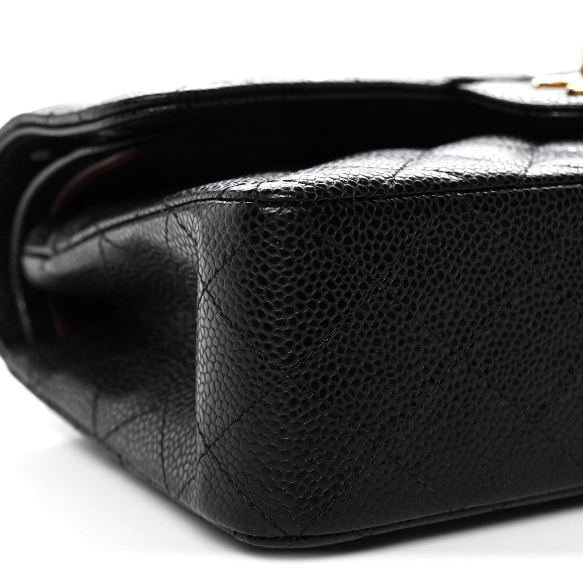 Caviar Quilted Small Double Flap Black