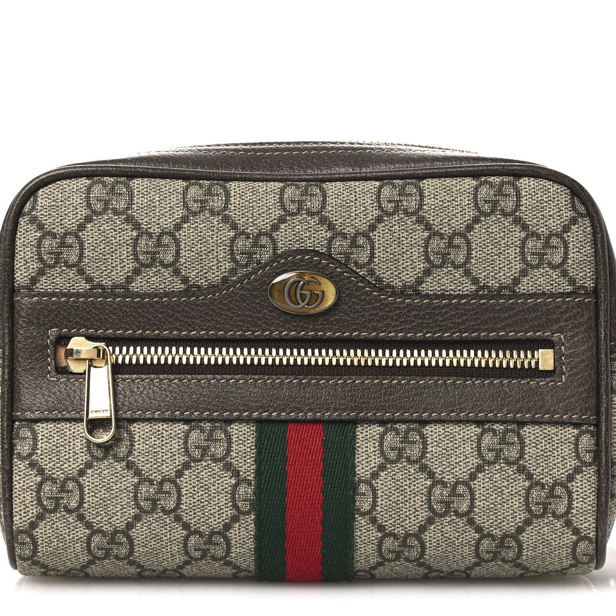 GG Supreme Monogram Web Small Ophidia Belt Bag 75 30 Dark Brown