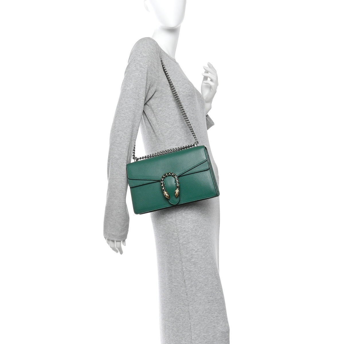 Dollar Calfskin Crystal Small Dionysus Shoulder Bag Emerald