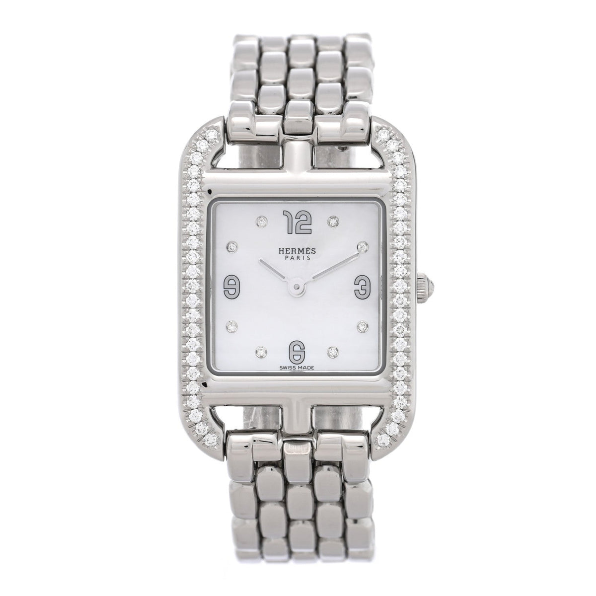 Stainless Steel Diamond Bezel Mother of Pearl 23mm Cape Cod Quartz Watch