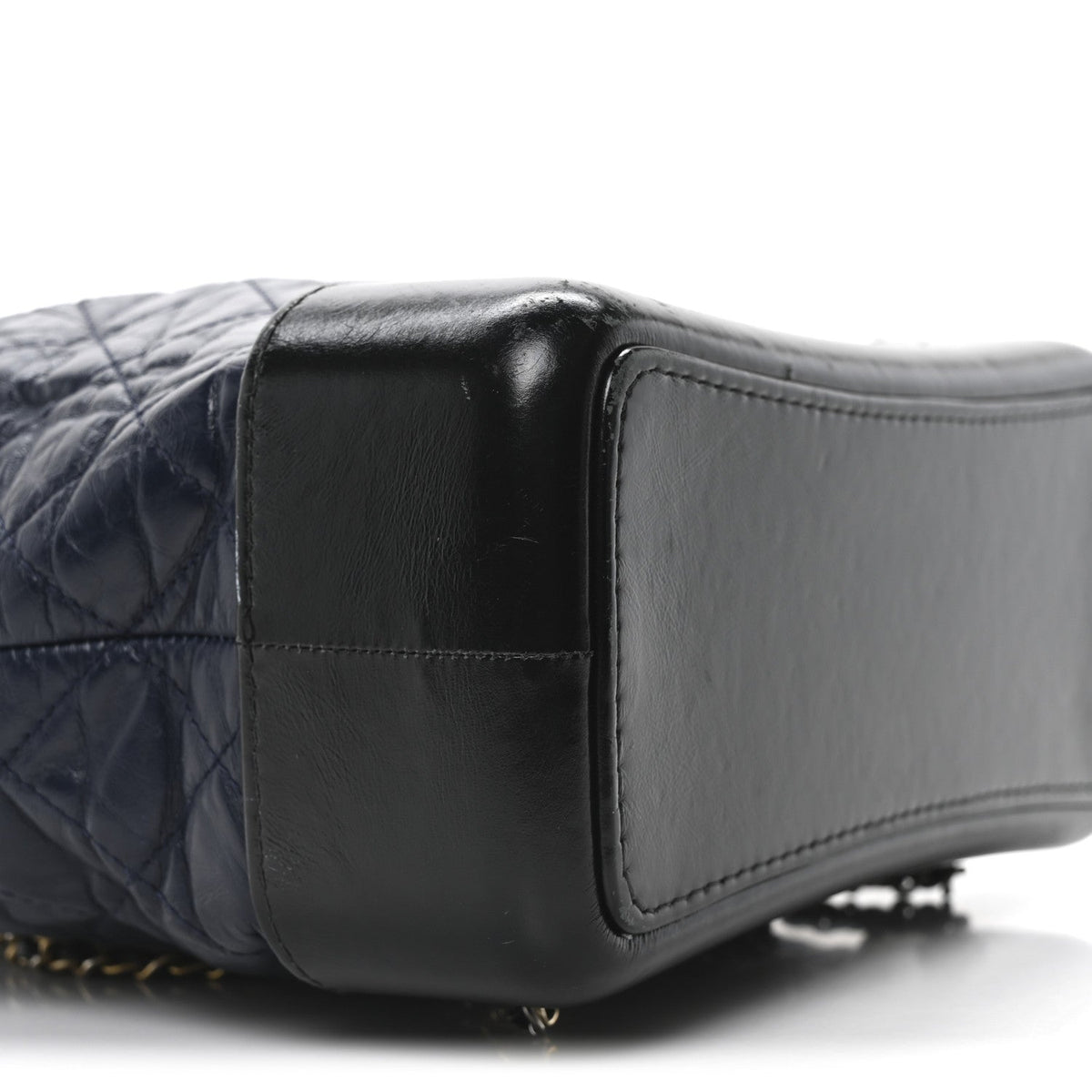 Aged Calfskin Quilted Small Gabrielle Backpack Blue Black