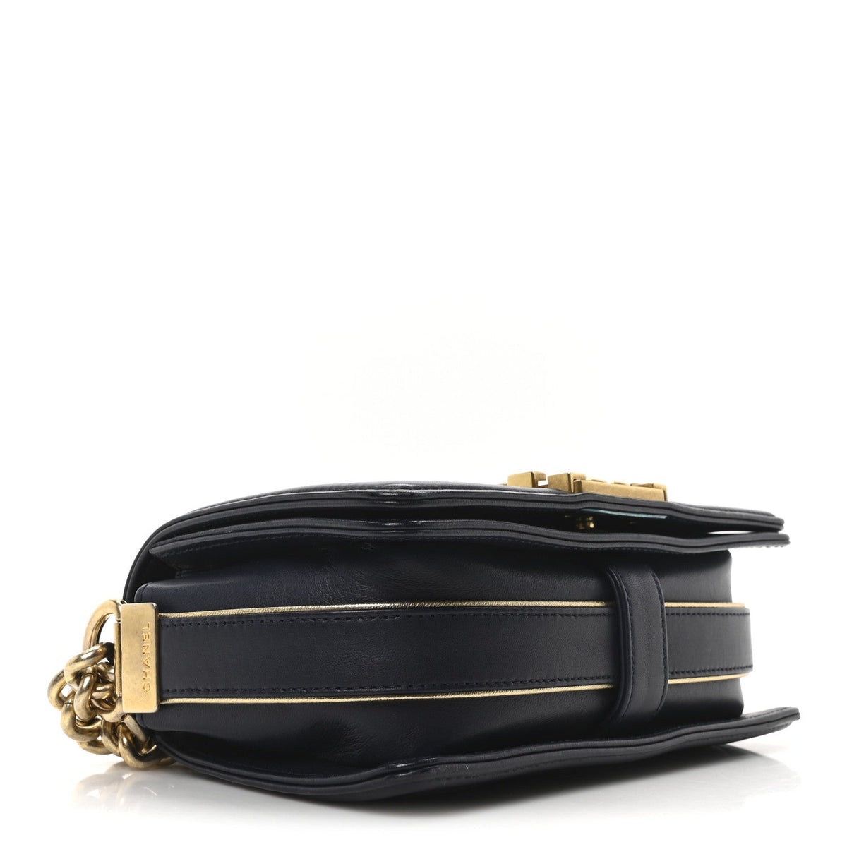Sheepskin Braided Small Boy Reverso Flap Navy
