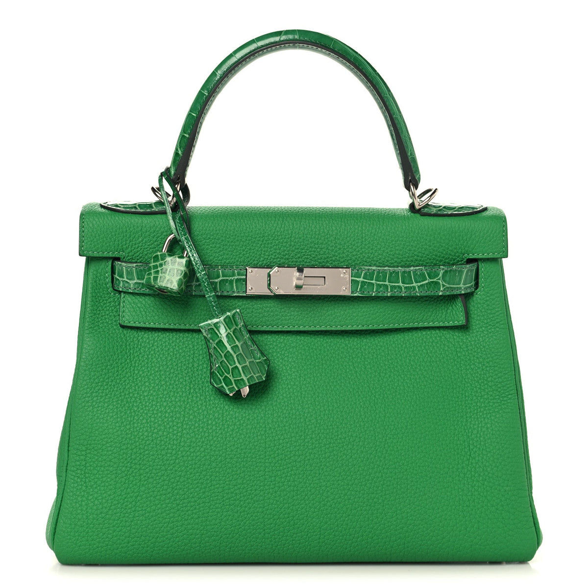 Togo Shiny Niloticus Crocodile Kelly Retourne Touch 28 Bambou