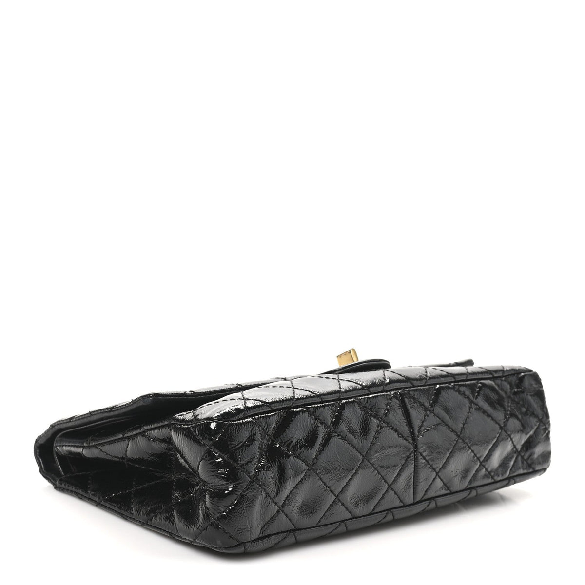 Distressed Patent Quilted 2.55 Reissue 226 Flap Black