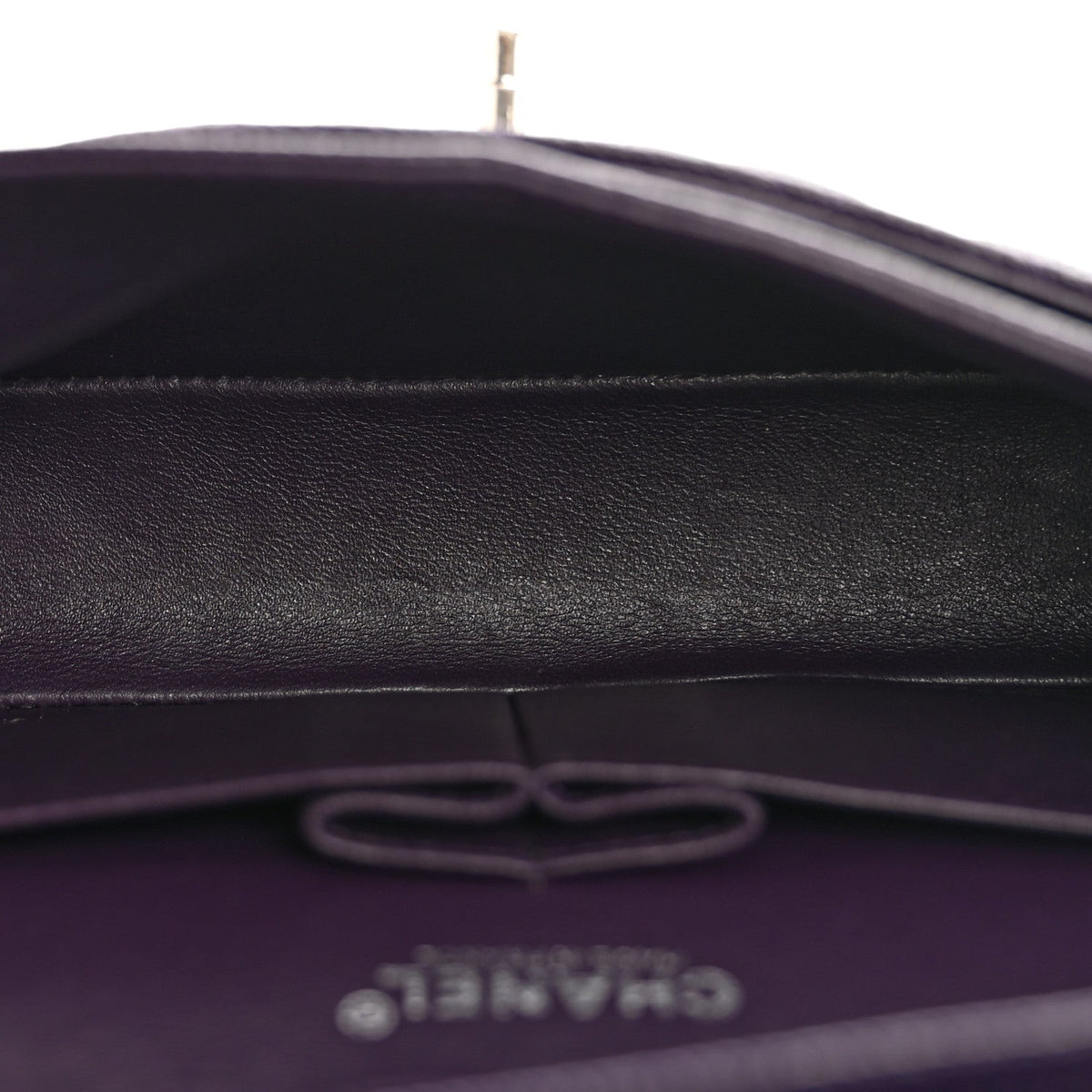 Caviar Quilted Small Double Flap Dark Purple