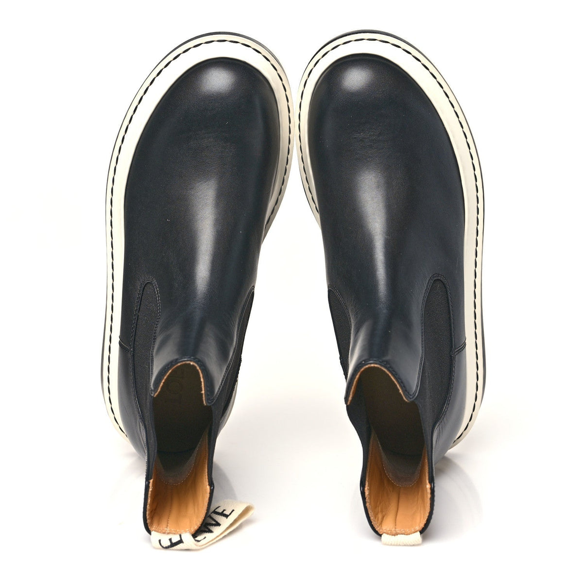 Calfskin Logo Chelsea Mens Boots 38 Black