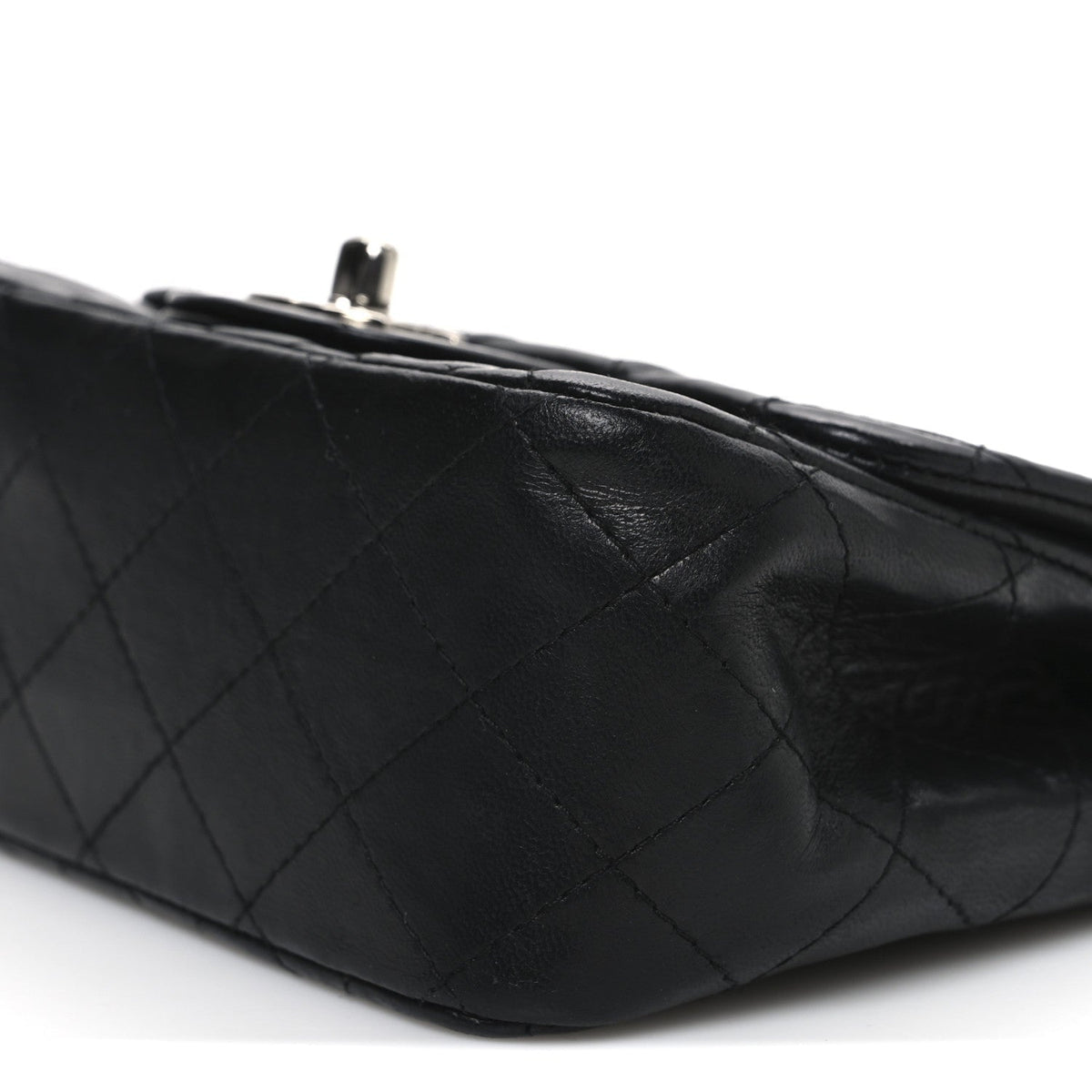 Lambskin Quilted Mini Square Flap Black