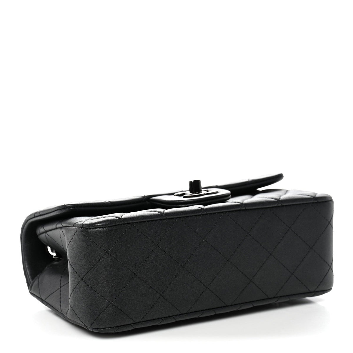 Lambskin Quilted Mini Rectangular Flap So Black