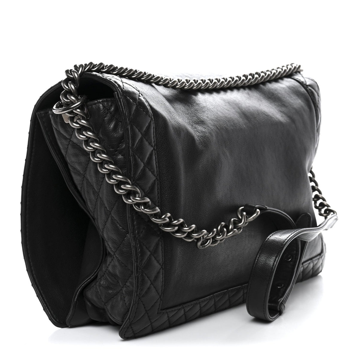 Calfskin Large Boy Reverso Flap Black