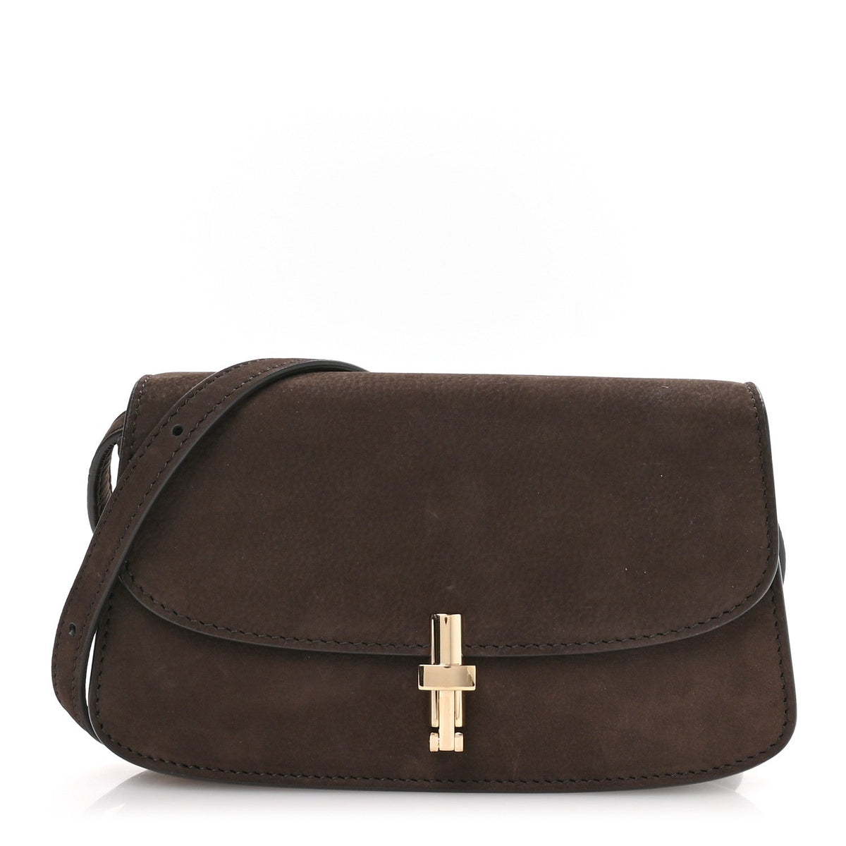 Nubuck Calfskin Sofia E/W Crossbody Wood Brown