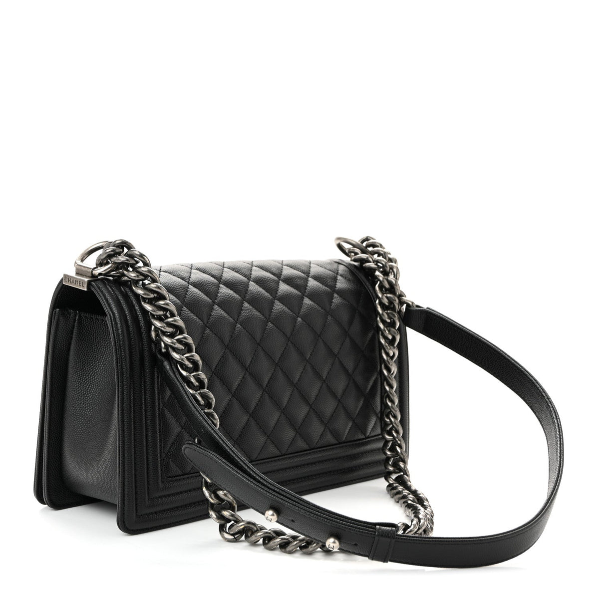 Caviar Quilted Medium Boy Flap Black