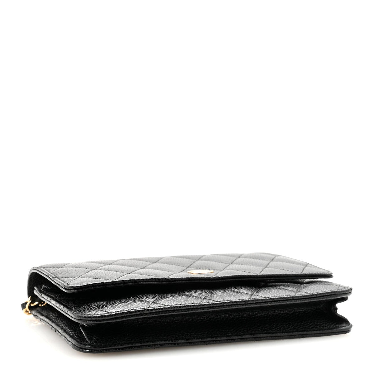 Caviar Quilted Wallet on Chain WOC Black
