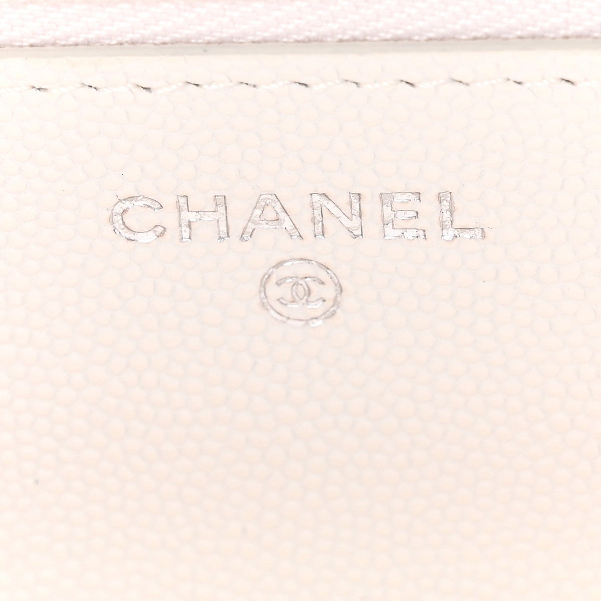 Caviar Quilted Chanel 19 Wallet On Chain WOC White Pink