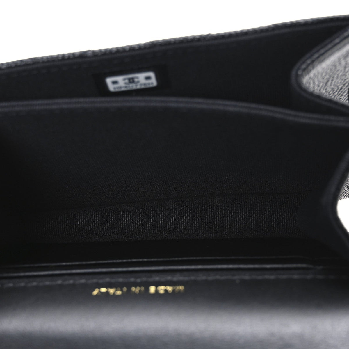 Caviar Quilted Mini Ribbon Wallet On Chain WOC Black