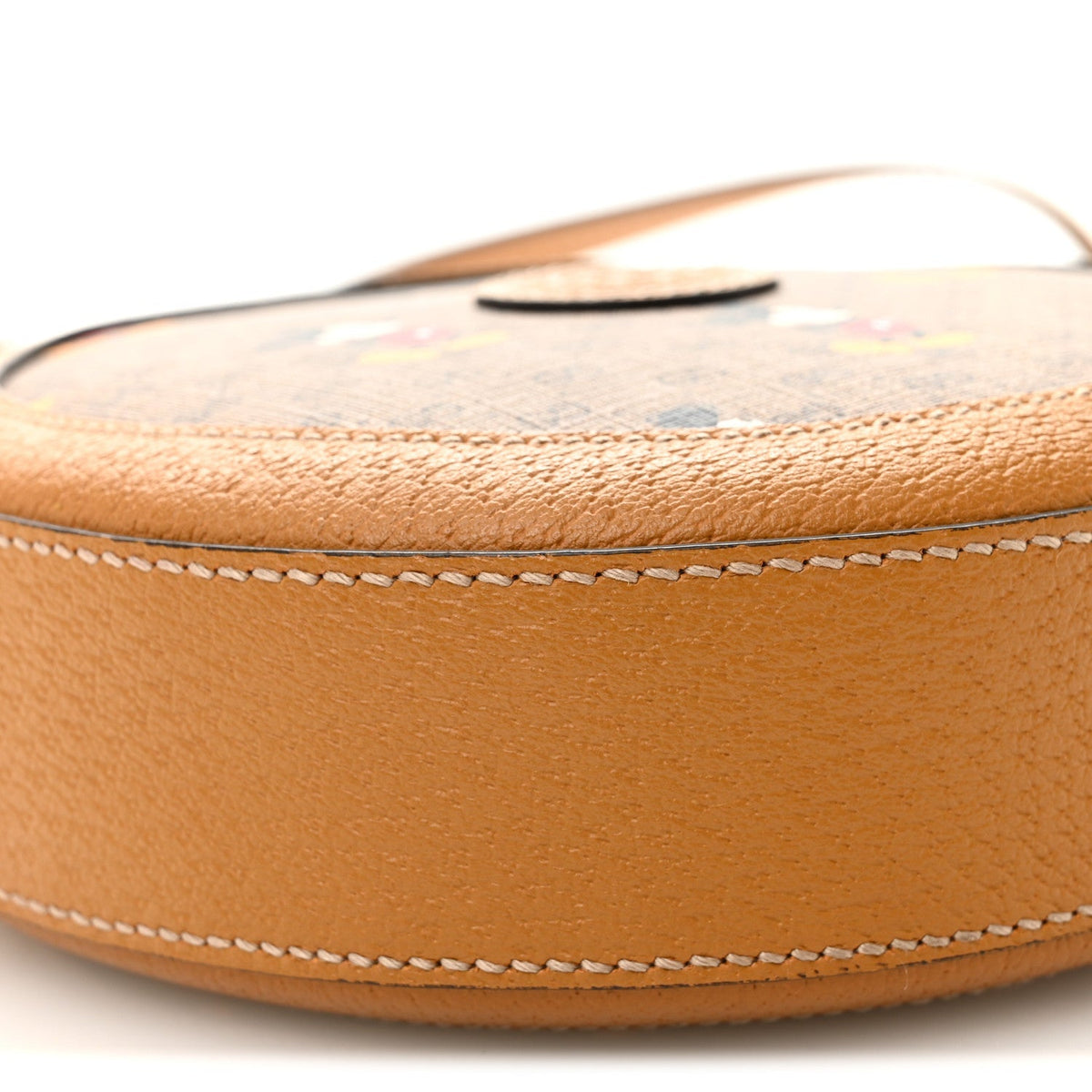 X DISNEY Mini Vintage GG Supreme Monogram Mickey Mouse Round Shoulder Bag Beige Vintage Sun Oil