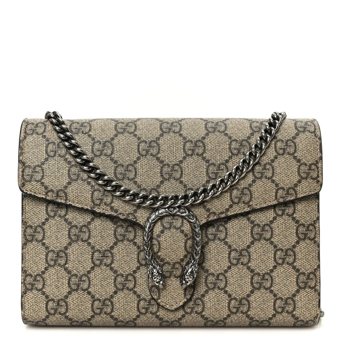 GG Supreme Monogram Mini Dionysus Chain Wallet Beige Taupe