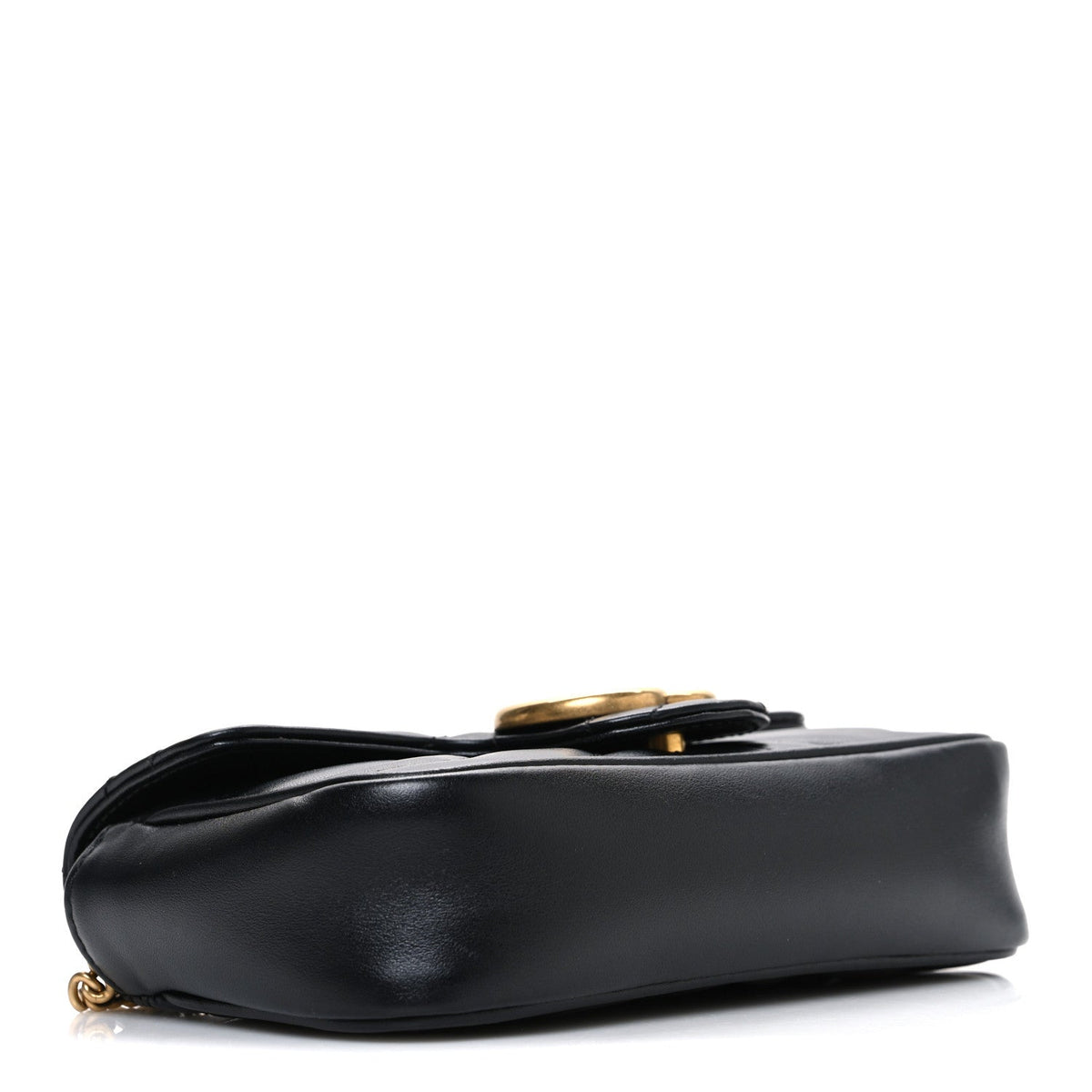 Calfskin Matelasse Super Mini GG Marmont Shoulder Bag Black