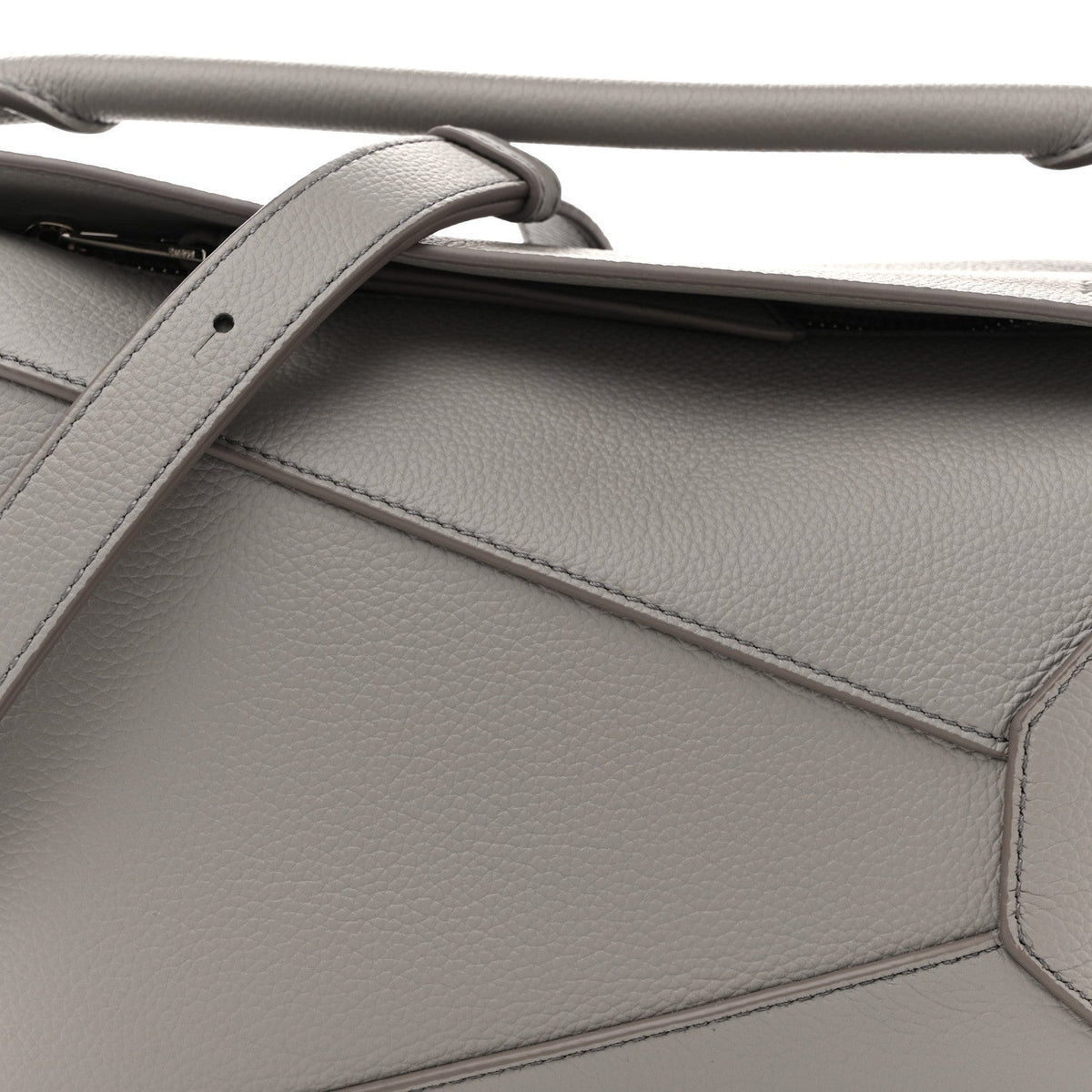Soft Grained Calfskin Small Puzzle Edge Bag Pearl Grey
