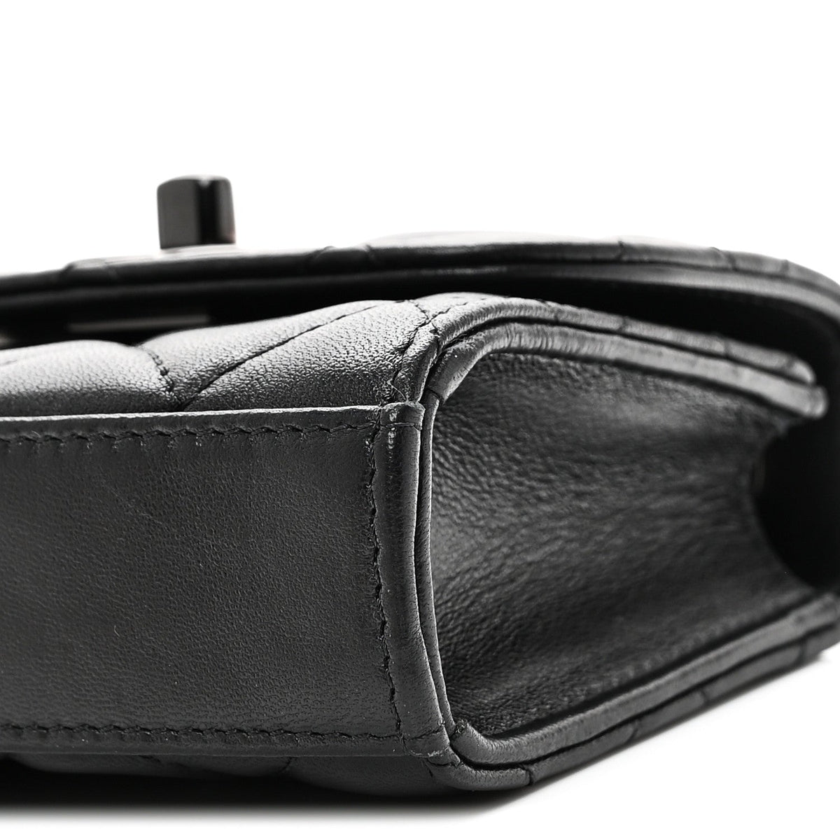 Lambskin Quilted Mini Trendy CC Clutch With Chain So Black