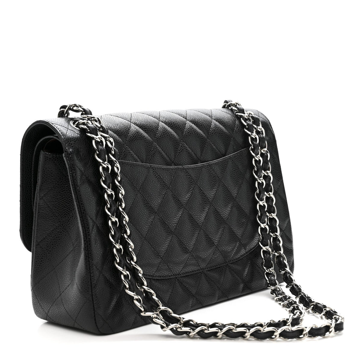 Caviar Quilted Jumbo Double Flap Black