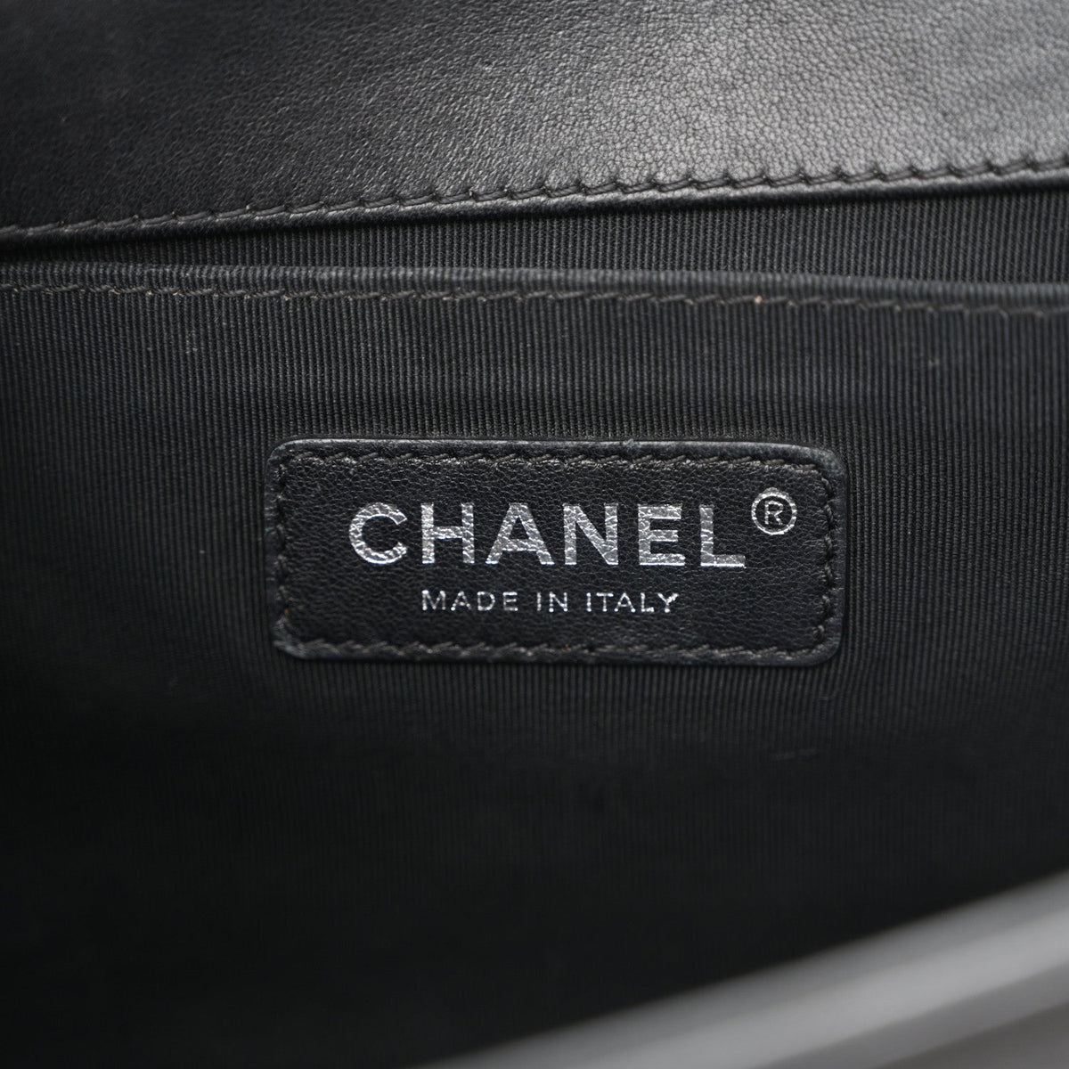Lambskin Quilted Medium Boy Flap Black