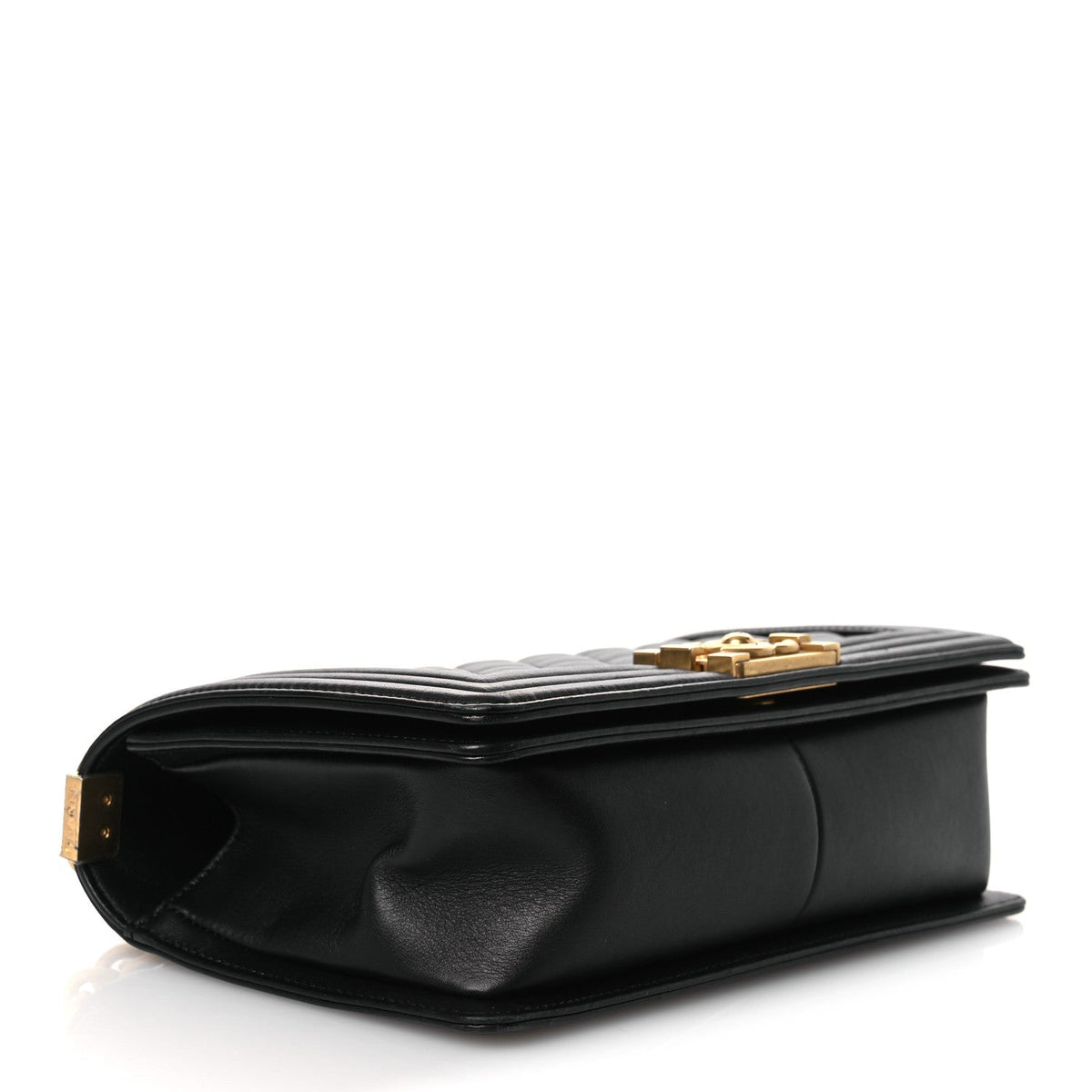 Lambskin Quilted Medium Boy Flap Black