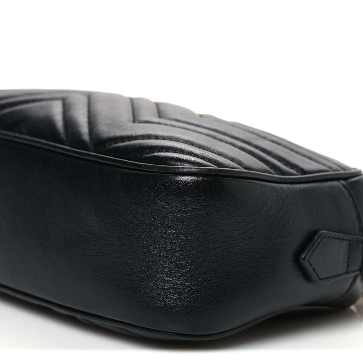 Calfskin Matelasse Small GG Marmont Chain Shoulder Bag Black