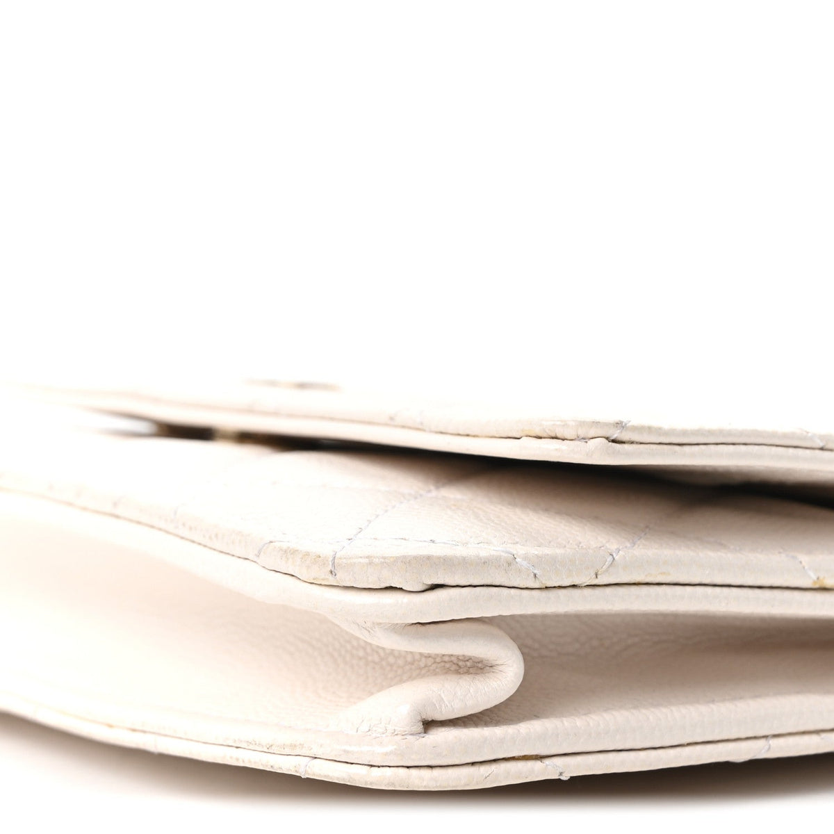 Caviar Quilted Wallet On Chain WOC White