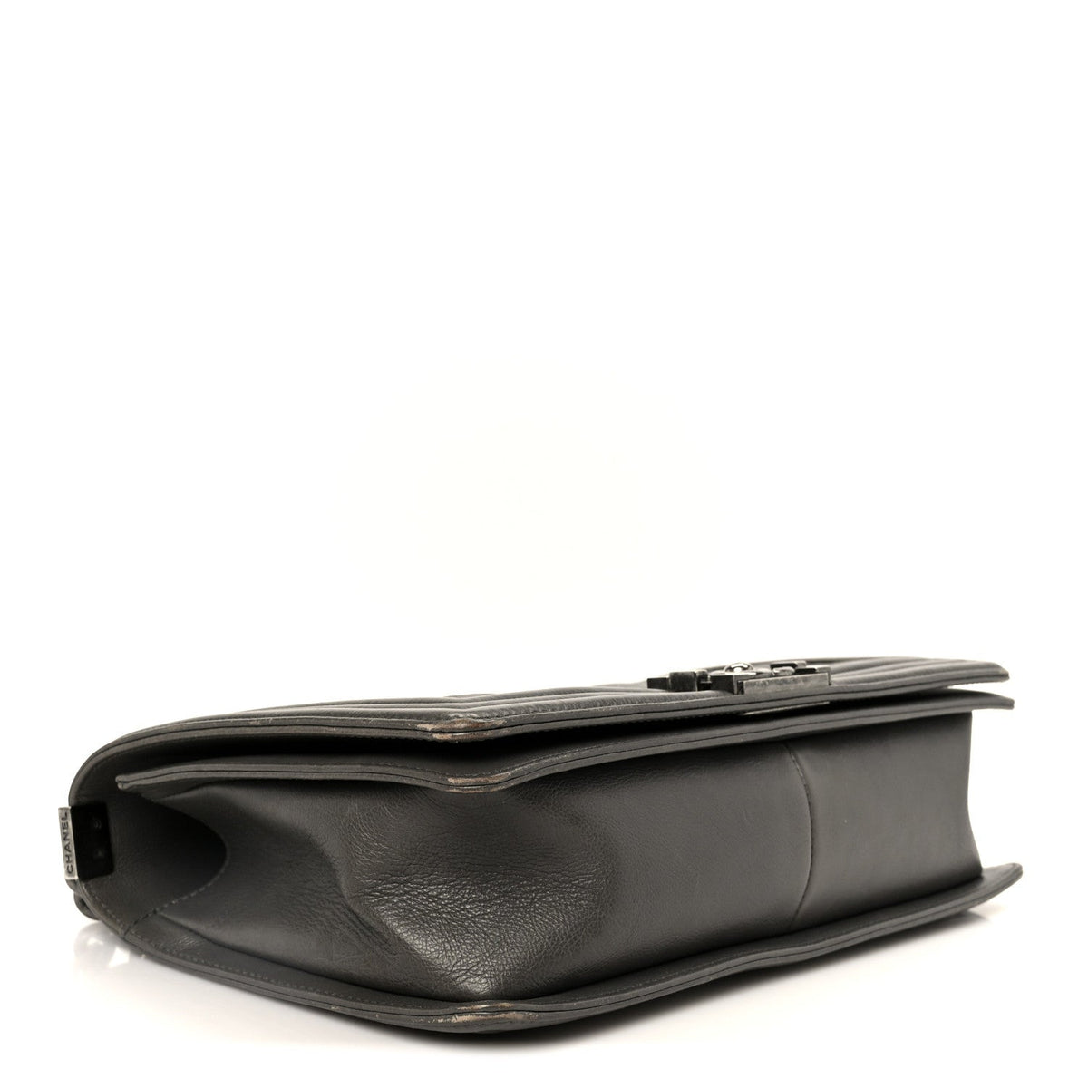 Calfskin Double Stitch New Medium Boy Flap Grey