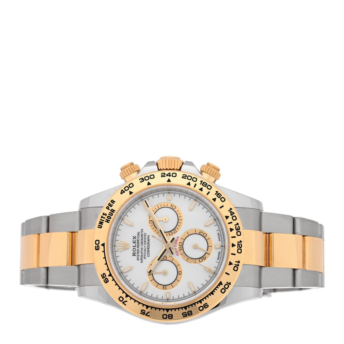 Stainless Steel 18K Yellow Gold 40mm Oyster Perpetual Cosmograph Daytona Watch White 126503