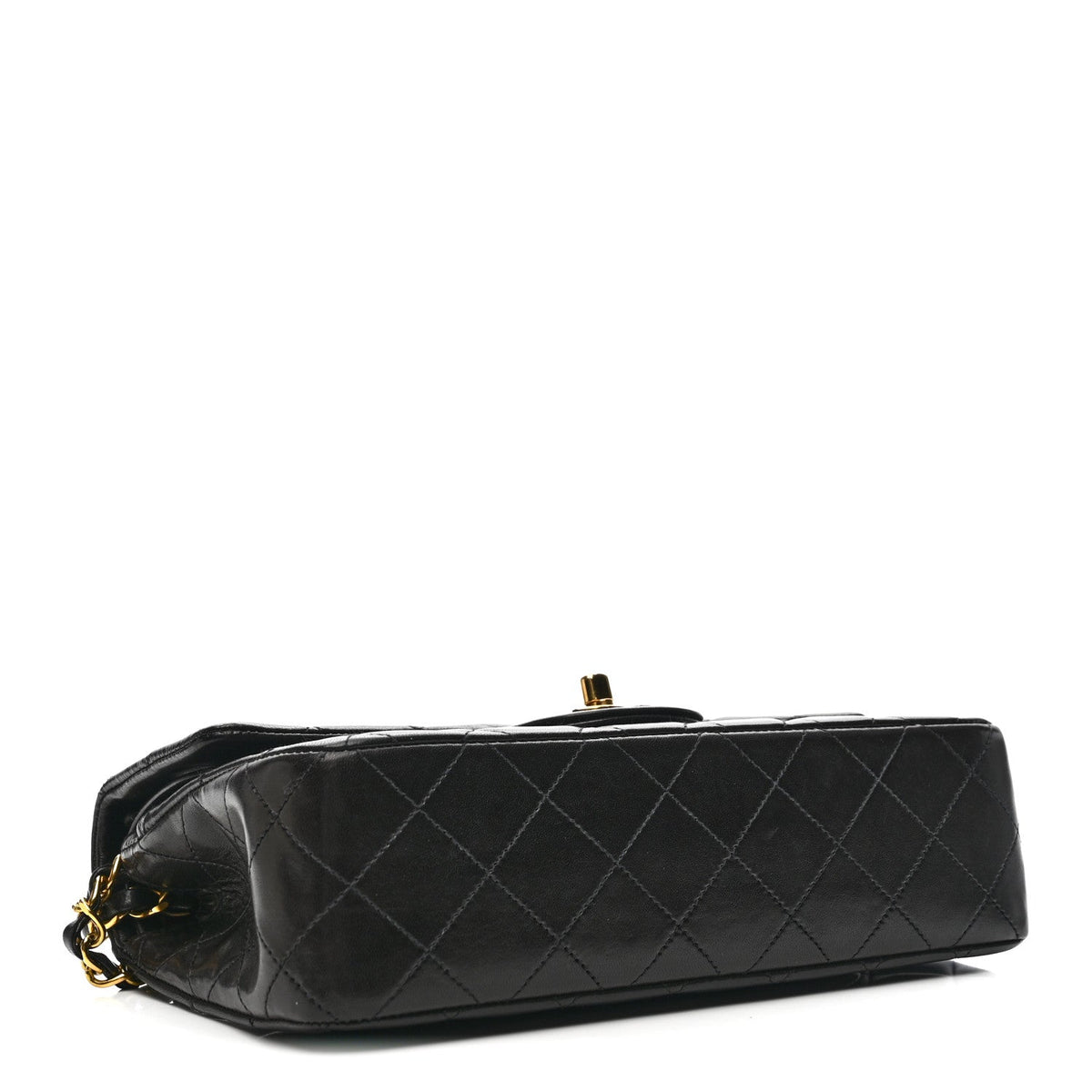 Lambskin Quilted Small Double Flap Black