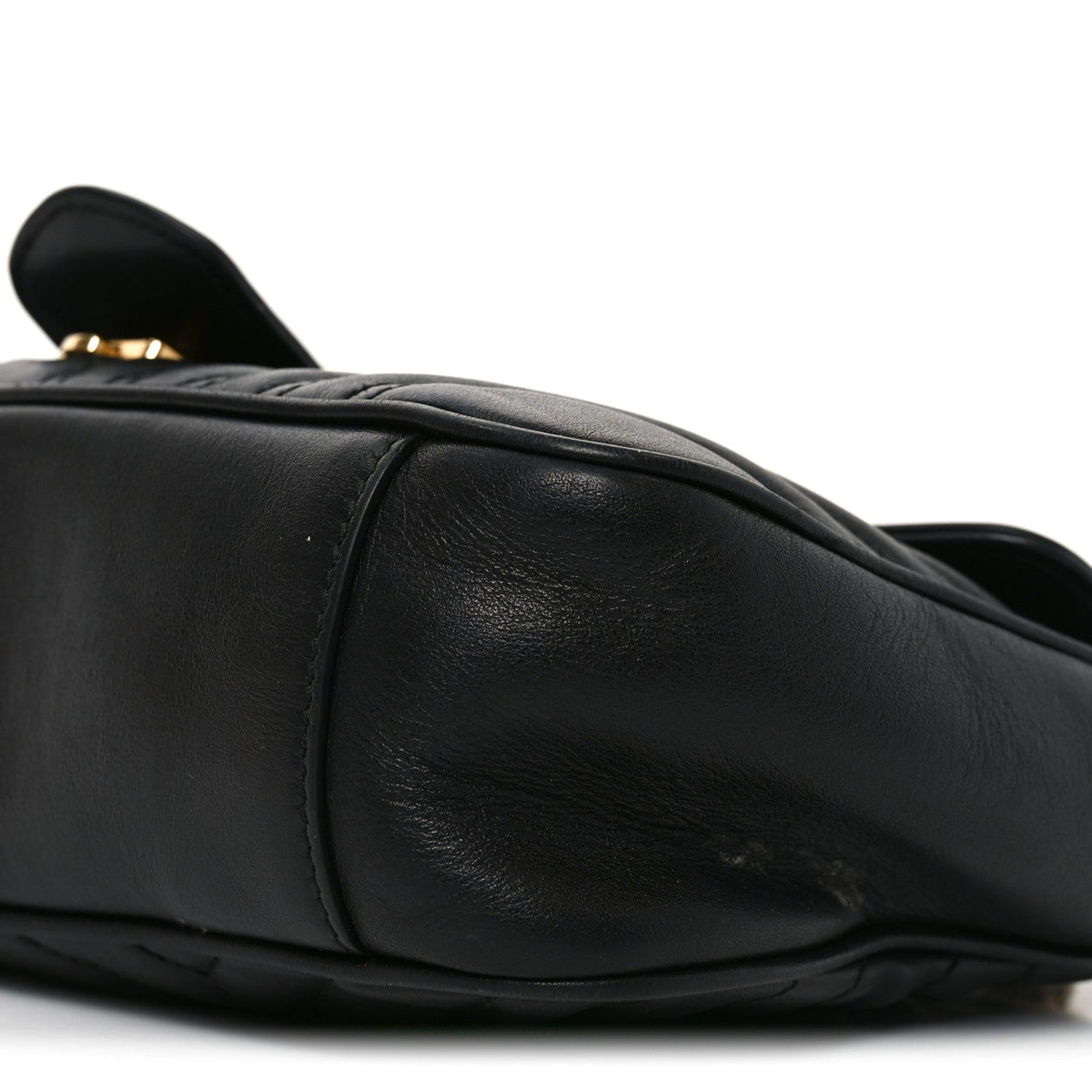 Calfskin Matelasse Small GG Marmont Shoulder Bag Black