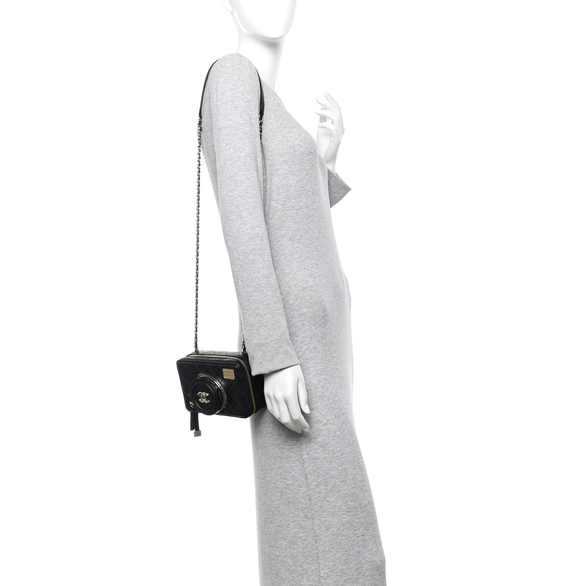 Lambskin Quilted Coco Click Bag Black