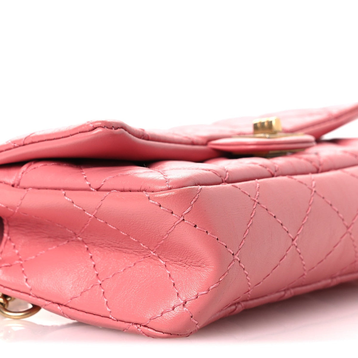 Aged Calfskin Quilted 2.55 Reissue Flap Belt Bag Pink