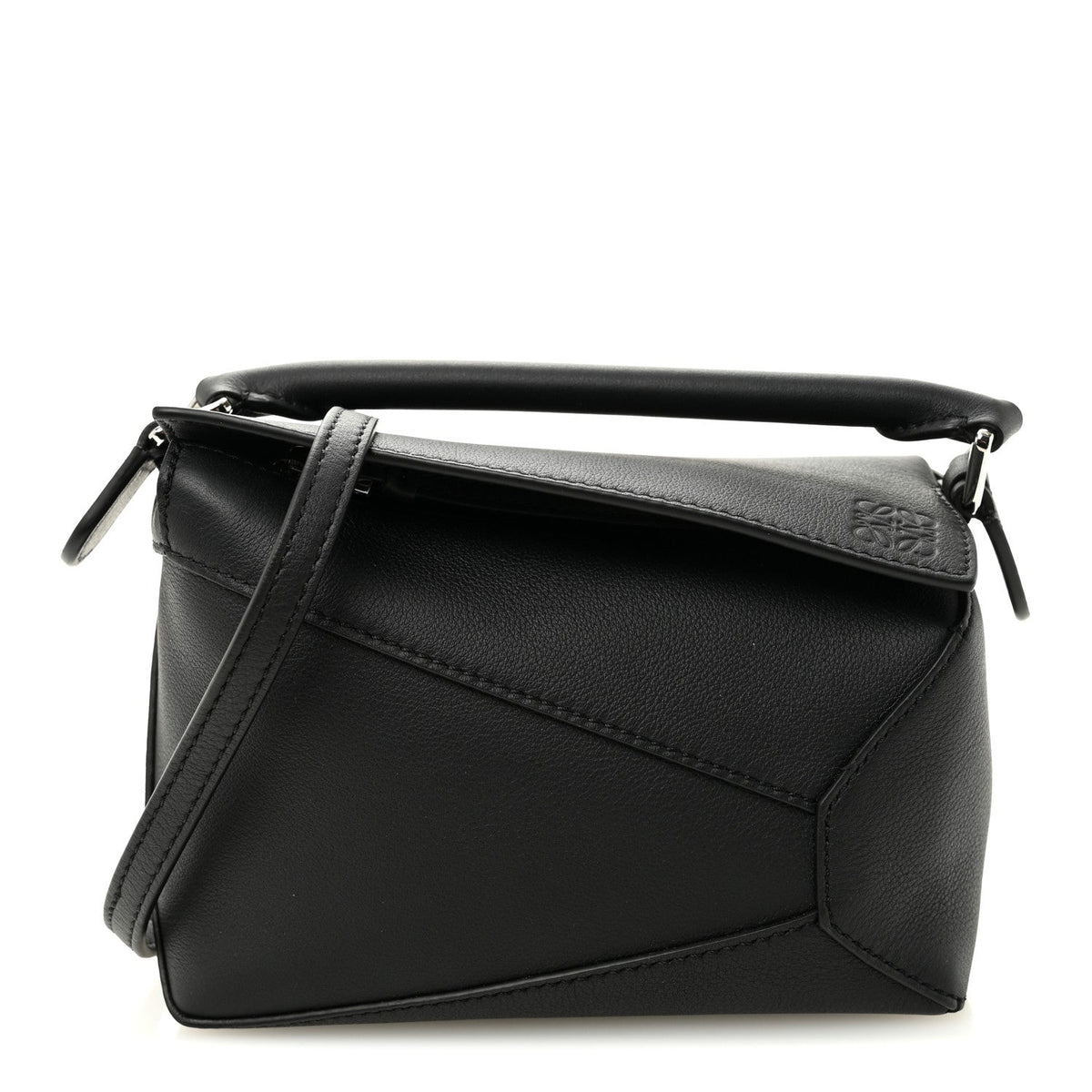 Calfskin Mini Puzzle Bag Black