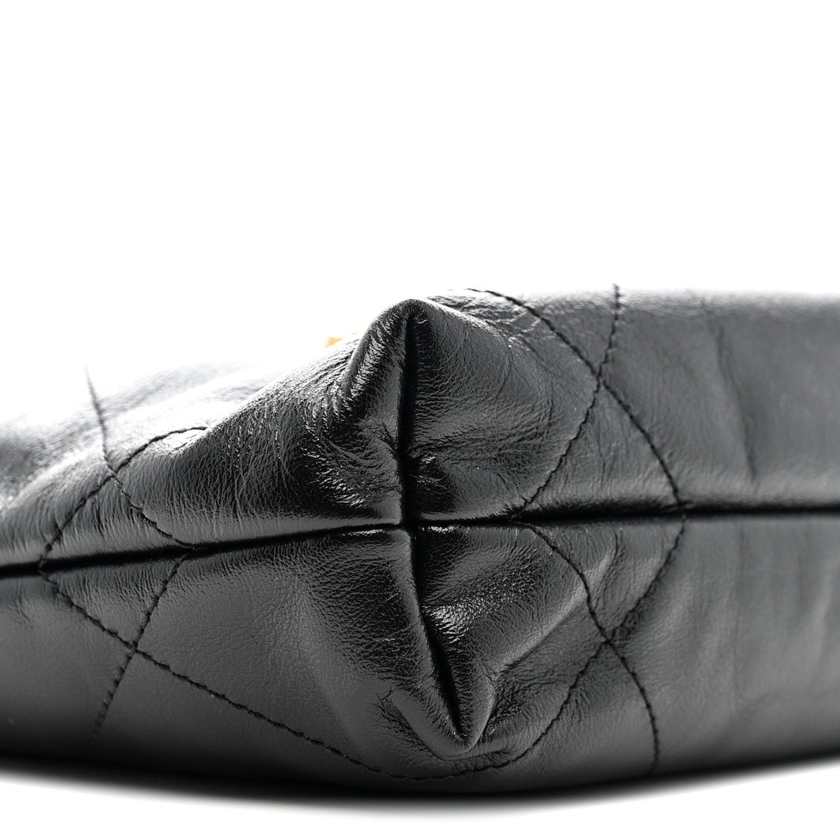 Shiny Calfskin Quilted Mini Chanel 22 Black