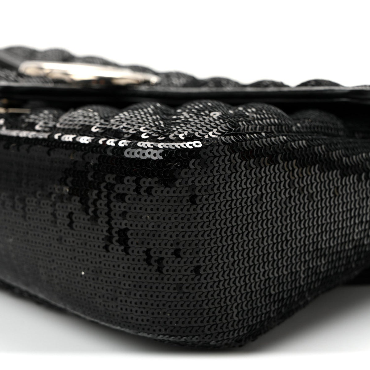 Sequin Matelasse Small GG Marmont Shoulder Bag Black