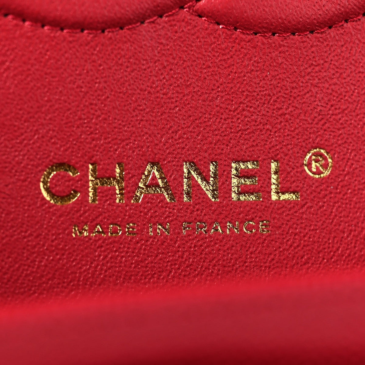 Caviar Chevron Quilted Medium Double Flap Red