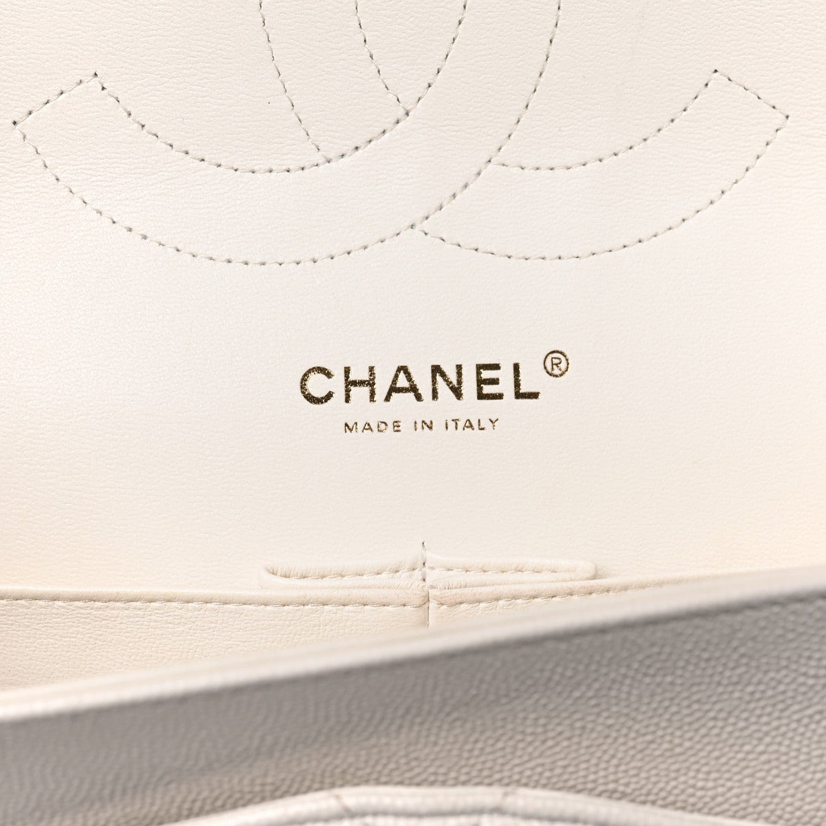 Caviar Quilted Jumbo Double Flap White